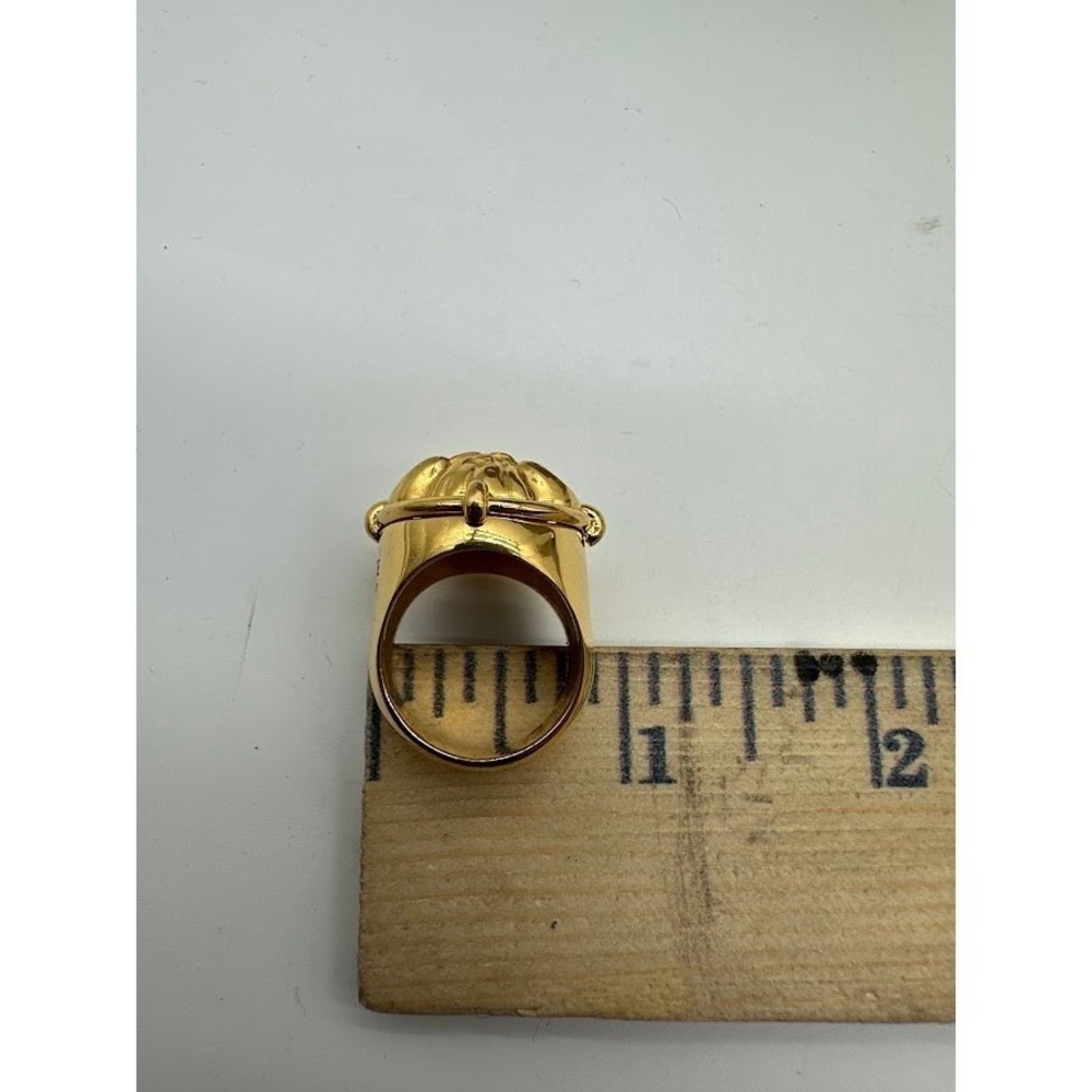 Versace Medusa Head Gold Tone Statement Ring Made in Italy Size 17 with Box - Picture 7 of 12
